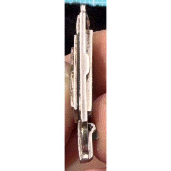 Art Deco Sterling Silver Marcasite Reversible Pendant Cross Floral Signed - Picture 9 of 9